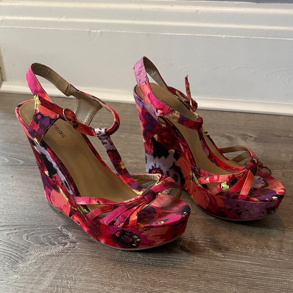 Call It Spring Floral Wedges - Picture 3 of 3